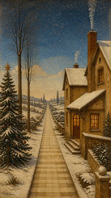 Quattrocento Perspective Renaissance Art Style Christmas card example