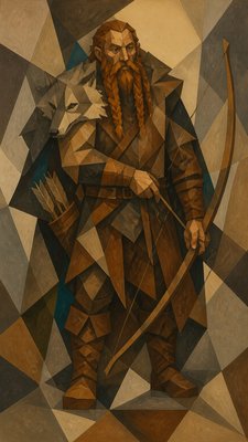 Cubist Still Life Art Style tabletop character portrait example