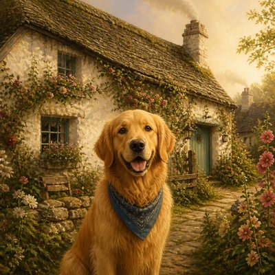 Cottage Vernacular Architecture pet portrait example