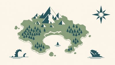 Minimalism Art Style fantasy map example