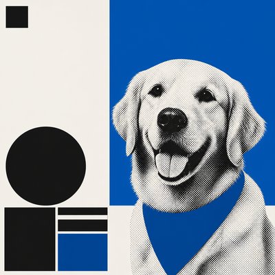 Swiss Style Poster Design pet portrait example