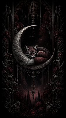 Modern Gothic Art baby announcement example