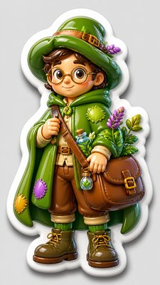 3D Puffy Sticker Design character design example