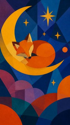 Color Field Abstract Art Style baby announcement example