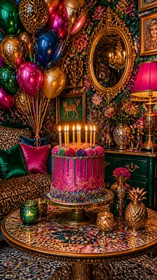 Maximalist Interior Design birthday card example