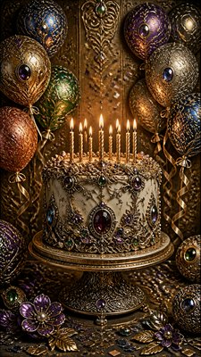 Vintage Jewelry Design birthday card example