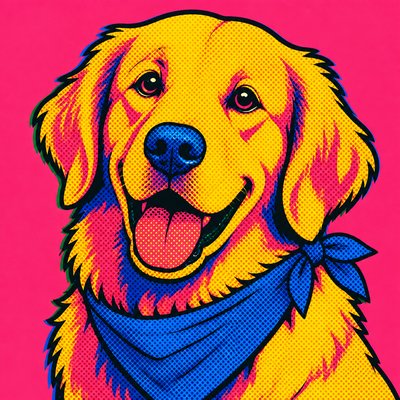 Pop Art Portrait Style pet portrait example