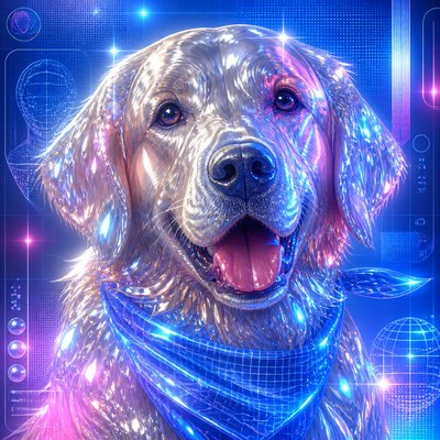 Cyber Y2K Aesthetic pet portrait example