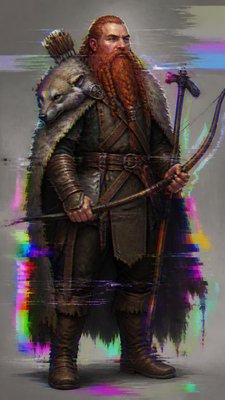 Glitch Art Style tabletop character portrait example