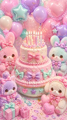 Kawaii Fashion Style birthday card