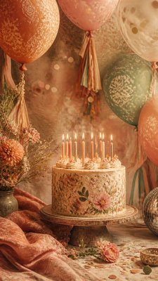 Bohemian Fashion Design birthday card example