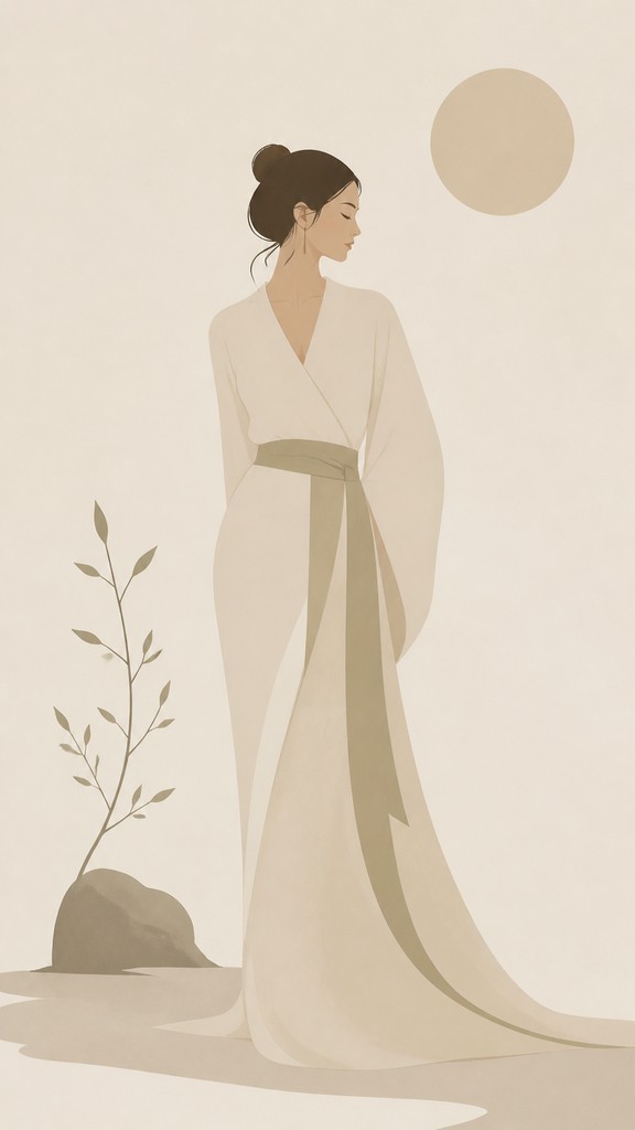 full-length portrait of an elegant figure — Minimalist Nature Art