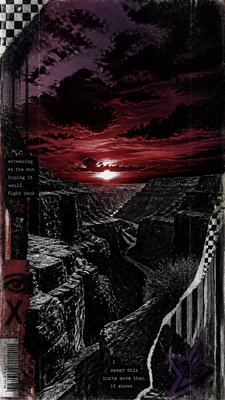 a desert canyon under a dramatic sunset sky, no people — Emo Aesthetic wallpaper