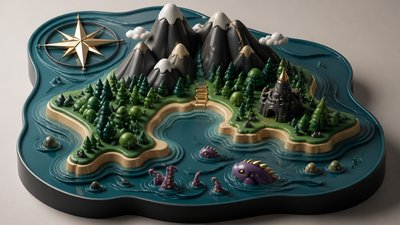 Art Toy Sculpture fantasy map example