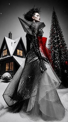 Avant-Garde Fashion Design Christmas card example