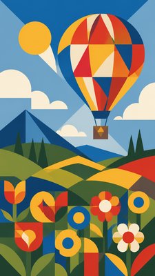 Abstract Geometric Art greeting card example