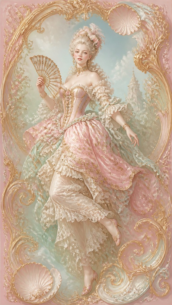full-length portrait of an elegant figure — Rococo Art Style