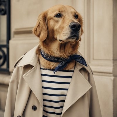 Parisian Chic Fashion Style pet portrait example