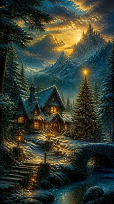 Epic Fantasy Art Christmas card example