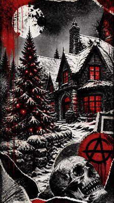 Gothic Punk Art Christmas card example