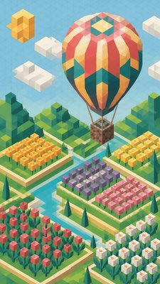 Isometric Geometric Art greeting card example