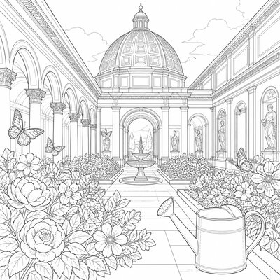 Renaissance Architecture coloring page example