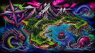 Graffiti Art Style fantasy map example