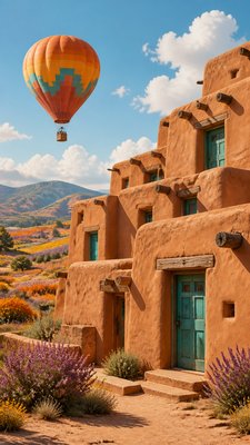 Adobe Pueblo Architecture greeting card example
