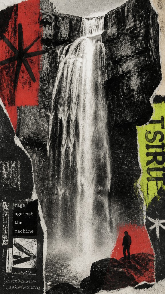 towering waterfall cascading down a cliff — Grunge Aesthetic
