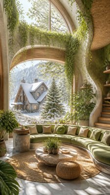 Biophilic Interior Design Christmas card example