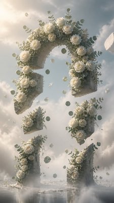Floating Islands wedding invitation example