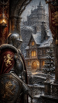 Knightcore Aesthetic Christmas card example