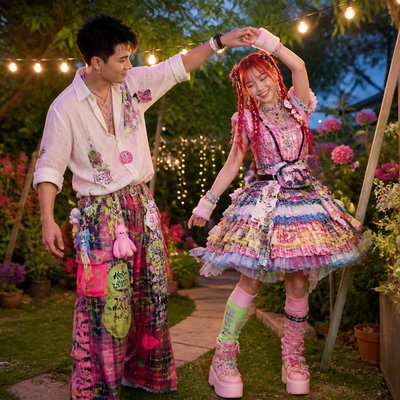 Harajuku Fashion Style couple portrait example