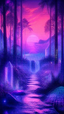 Vaporwave Art Style book cover example