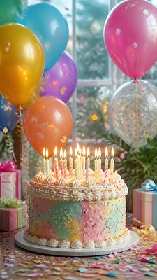 Realistic Landscape Art Style birthday card example