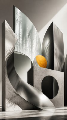 Modern Abstract Sculpture Art Style wall art print example