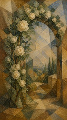 Proto-Cubism Art Style wedding invitation example