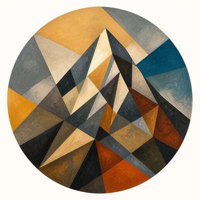 Cubist Modern Art Style logo concept example