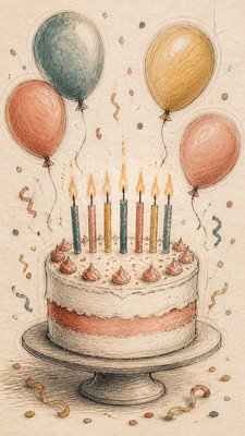 Hand-Drawn Icon Design birthday card example