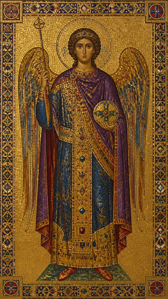 full-length portrait of an elegant figure — Byzantine Classical Art Style