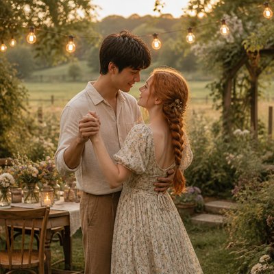 Cottagecore Aesthetic couple portrait example