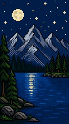 8-Bit Pixel Art Style phone wallpaper example
