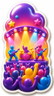 3D Puffy Sticker Design flyer example