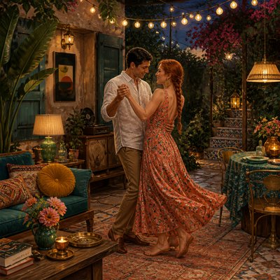 Eclectic Interior Design couple portrait example