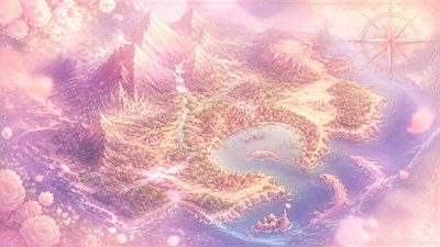 Shoujo Romance Anime Art Style fantasy map example