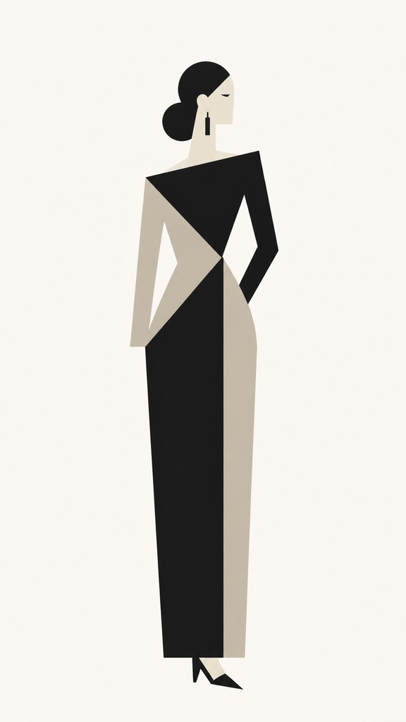 full-length portrait of an elegant figure — Minimalism Art Style