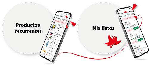 Catálogo de productos en la app