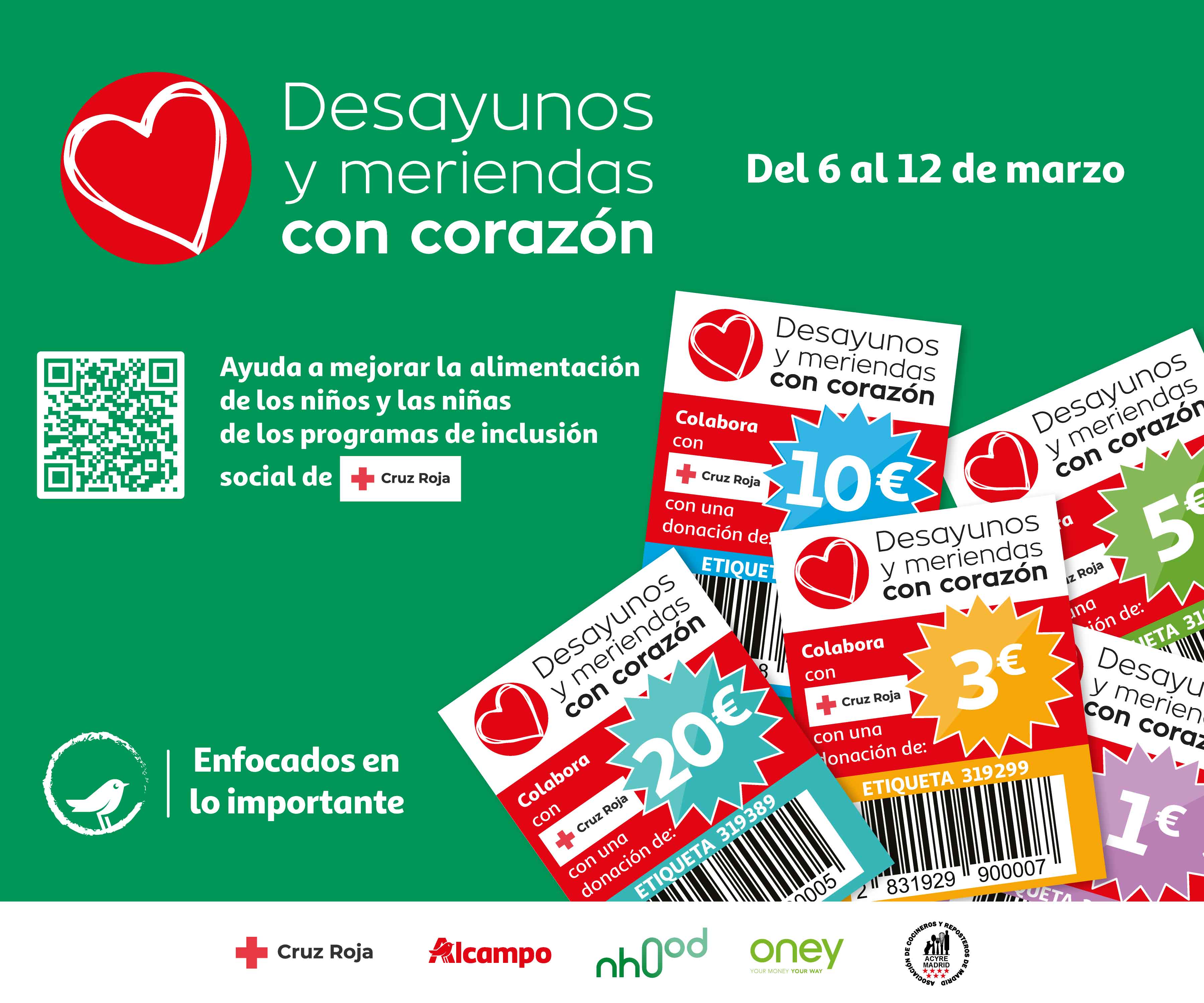 Campaña desayunos y meriendas #ConCorazón con cruz roja