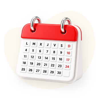 Calendario para programar el pedido