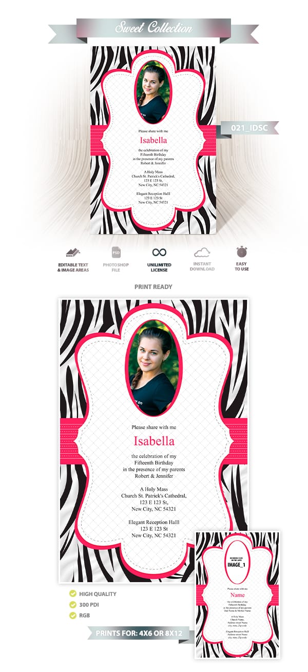 Sweet 16 Invitation Design 021 IDSC